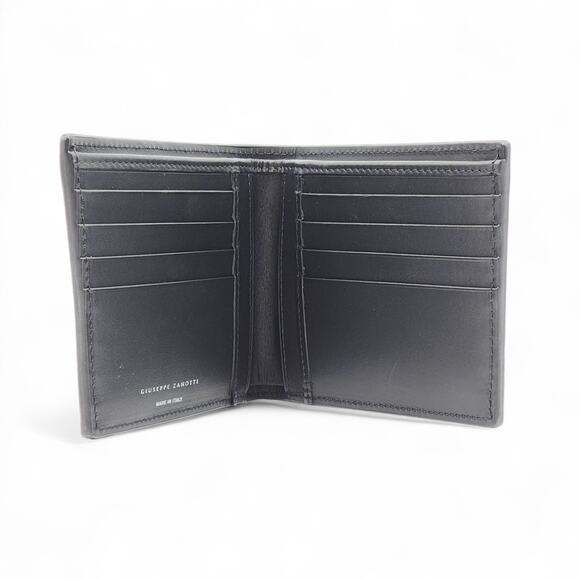 Giuseppe Zanotti Studded Leather Bifold Men's Wallet in Black - NIB $449 - Picture 4 of 7